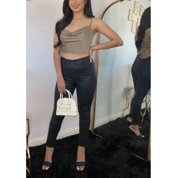Murmur Designer Camisole Satin Nude Cropped Top Adjustable Straps Retail $247 S - Picture 2 of 7
